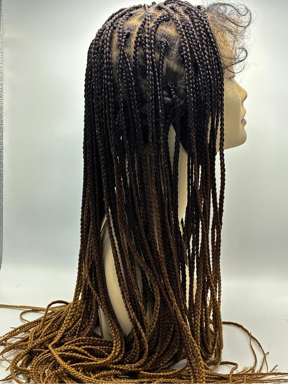 Synthetic Ombre Box Braids Wig - Brown to Honey Blonde - Unbranded